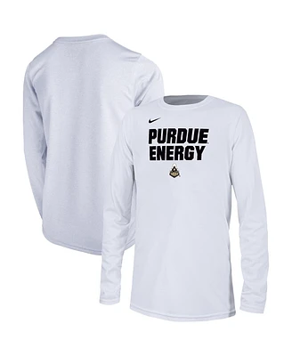 Big Boys Nike White Purdue Boilermakers 2024 On-Court Bench Energy T-shirt