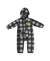 Baby Boys and Girls Colosseum Black, Gray Iowa Hawkeyes Farays Plaid Full-Zip Hoodie Jumper