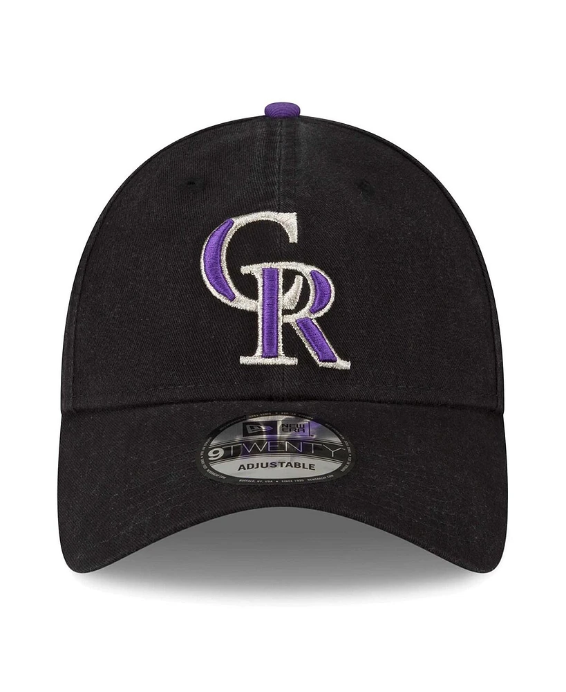 Men's New Era Black Colorado Rockies Replica Core Classic 9TWENTY Adjustable Hat