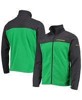 Men's Columbia Charcoal, Green Oregon Ducks Team Flanker Iii Fleece Full-Zip Jacket