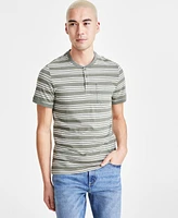 Sun + Stone Men's Marco Short Sleeve Striped Henley, Created for Macy's