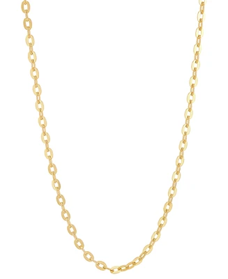 Italian Gold Polished Solid Cable Link 18" Chain Necklace in 14k Gold