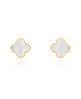 The Lovery Large Mother of Pearl Clover Stud Earrings