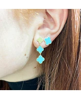 The Lovery Turquoise Graduating Clover Dangle Earrings