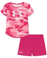 Under Armour Toddler & Little Girls Freedom Camo T-Shirt Shorts, 2 Piece Set