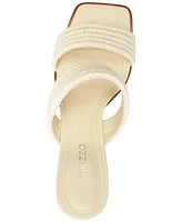 Arezzo Women's Bridget Woven Mid Block Heel Sandals