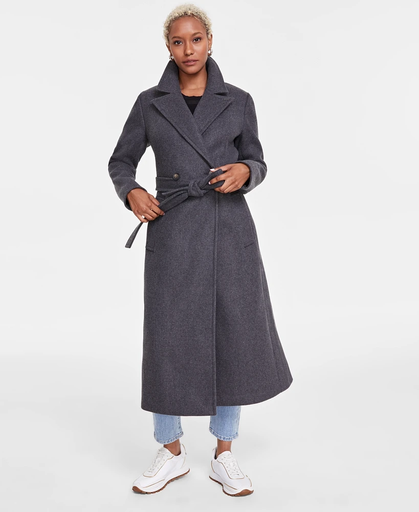 Dkny Women's Notched-Collar Double-Breasted Wrap Coat