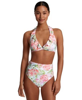 Lauren Ralph Lauren Womens Ruffled Floral Print Bikini Top High Waist Floral Print Bikini Bottoms