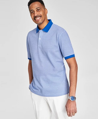 Club Room Men's Geometric Short-Sleeve Polo Shirt, Created for Macy's