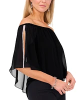 Msk Petite Off-The-Shoulder Capelet Top