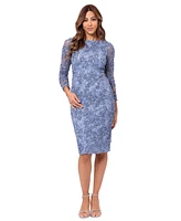 Xscape Women's Soutache Lace Long-Sleeve Sheath Dress