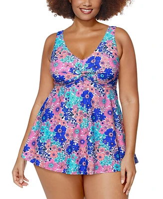 Raisins Curve Lucia V-Neck Tummy Control Swimdress