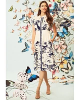 Maggy London Women's Printed Button-Down Dress