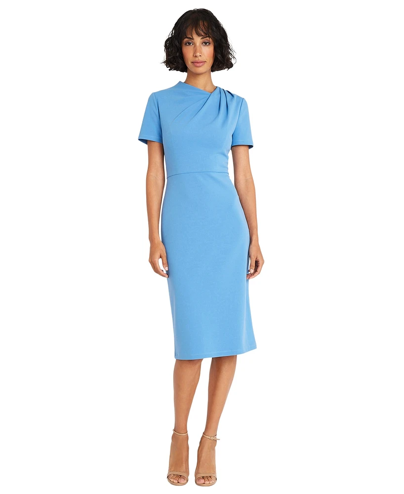 Maggy London Women's Shirred-Shoulder Sheath Dress