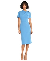 Maggy London Women's Shirred-Shoulder Sheath Dress