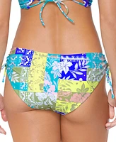 Raisins Juniors' Luna Printed Side-Tie Bikini Bottoms