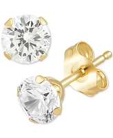 Cubic Zirconia Round Stud Earrings Set 14k White Gold (3/8-1-3/4 ct. t.w.)