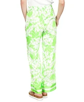 Michael Kors Petite Palm-Print Lush Pull-On Pants