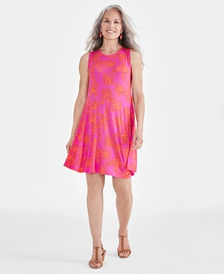 Style & Co Petite Iris Dreams Floral Sleeveless Flip Flop Dress, Created for Macy's