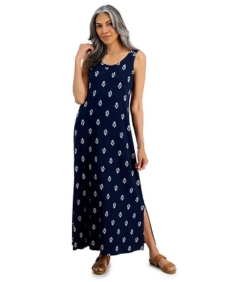 Style & Co Women's Printed Sleeveless Knit Maxi Dress, Created for Macy's