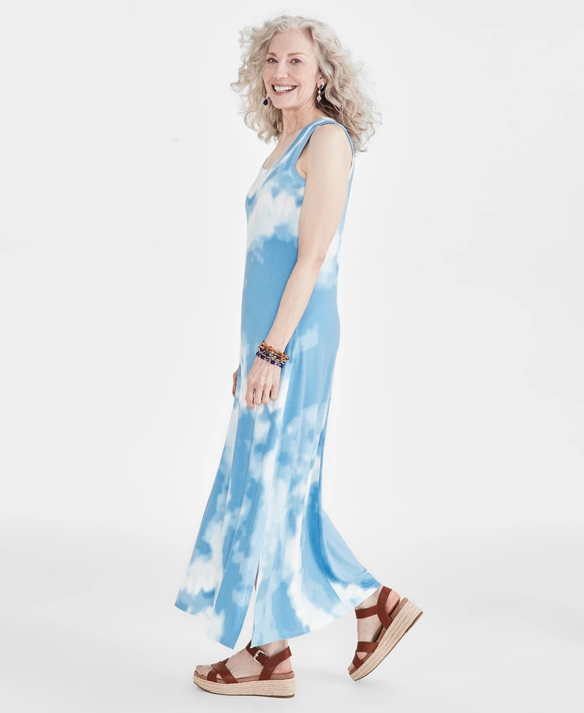 Style & Co Women's Tie-Dye Knit Maxi Dress, Created for Macy's