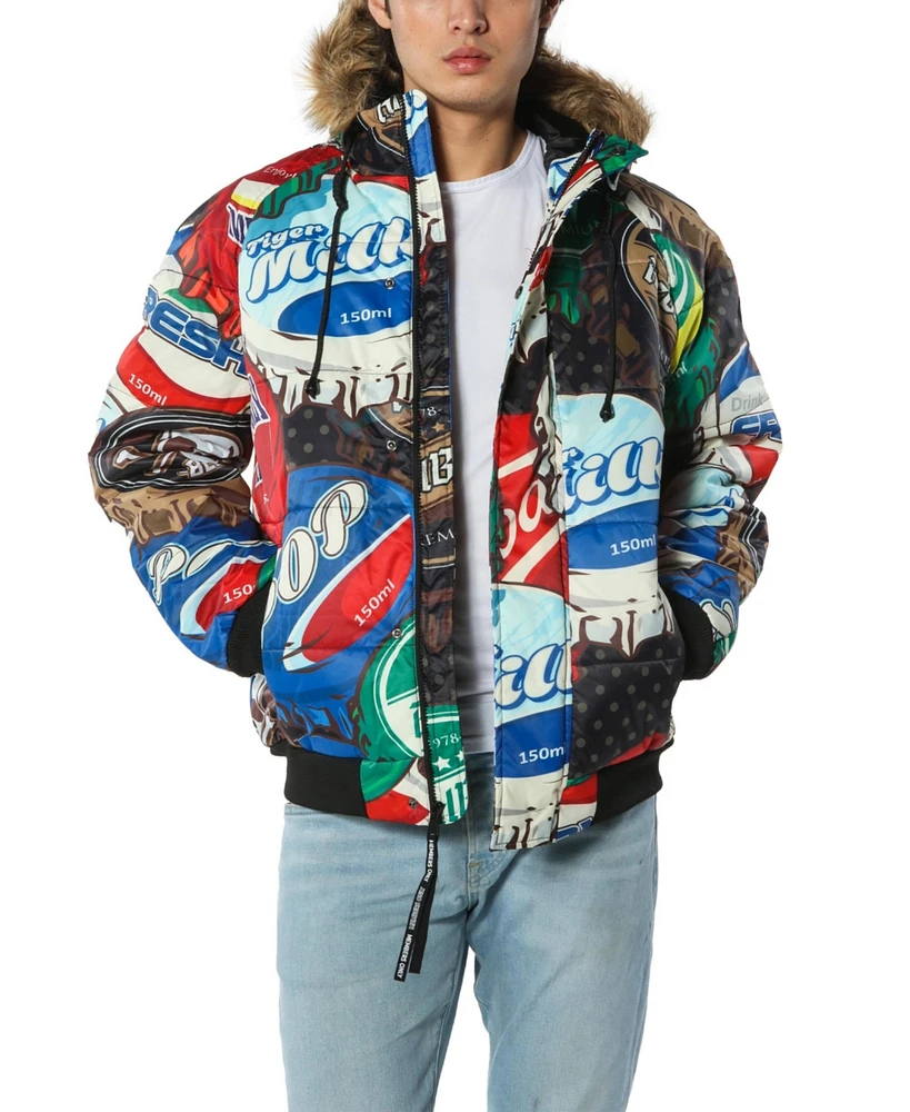 Members Only Men's Bottle Cap Print Jacket