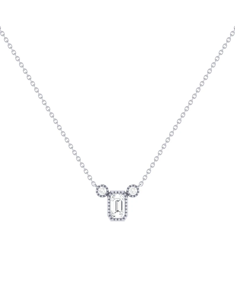 LuvMyJewelry Emerald Cut Natural Diamond 14K Gold Birthstone Necklace