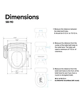 SmartBidet Sb-110 Electric Bidet Toilet Seat for Elongated Toilets with Attached Control Panel, Stainless Steel Nozzle, Child Wash & Dry, White