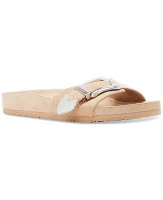 Madden Girl Brookk Buckled Footbed Slide Flat Sandals