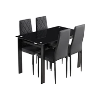 Simplie Fun 5-Piece Dining Table Set, Dining Table And Chair