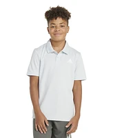 adidas Big Boys Short Sleeve 3-Stripe Polyester Mesh Polo