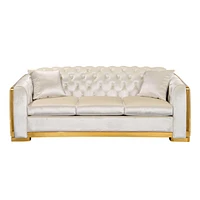 Simplie Fun 84" Velvet Luxury Chesterfield Sofa Set