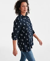 Style & Co Women's Printed Tiered Tunic Shirt, Created for Macy's