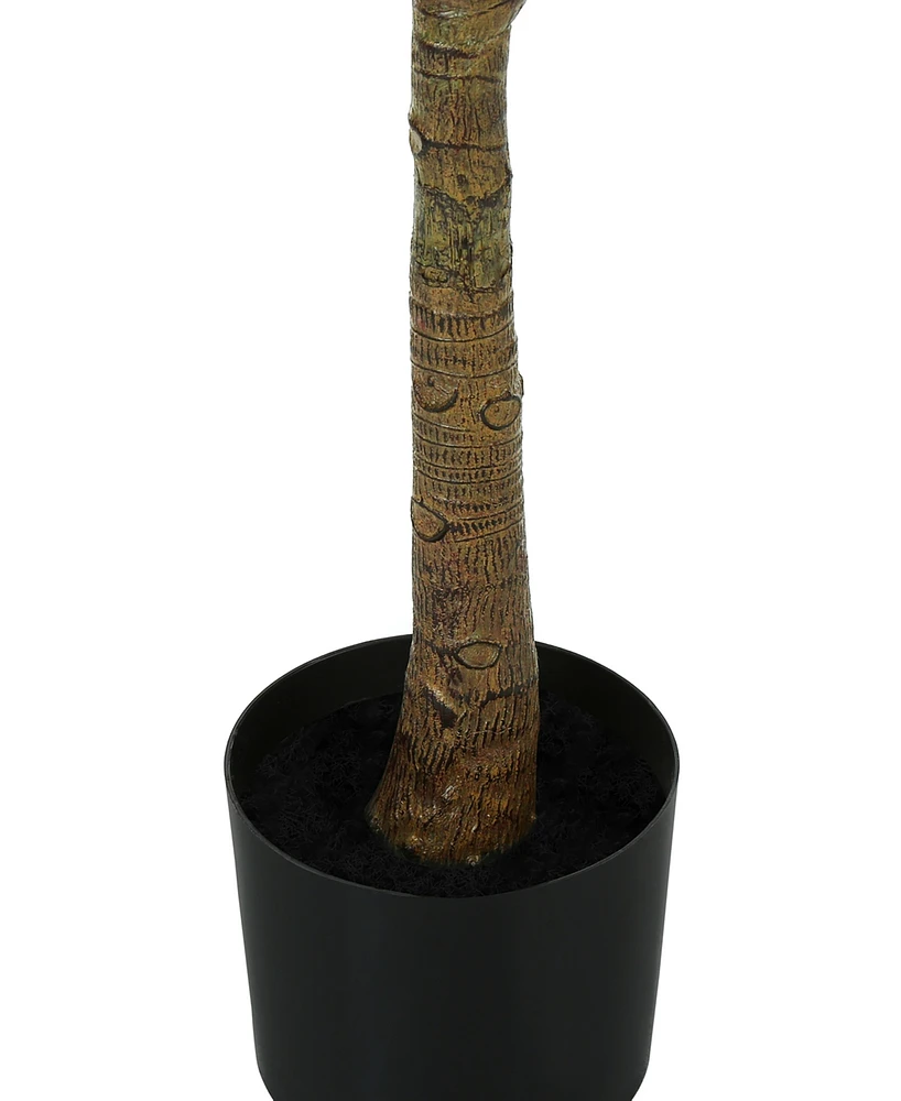 Monarch Specialties 47" Indoor Artificial Floor Fiddle Tree with Black Pot