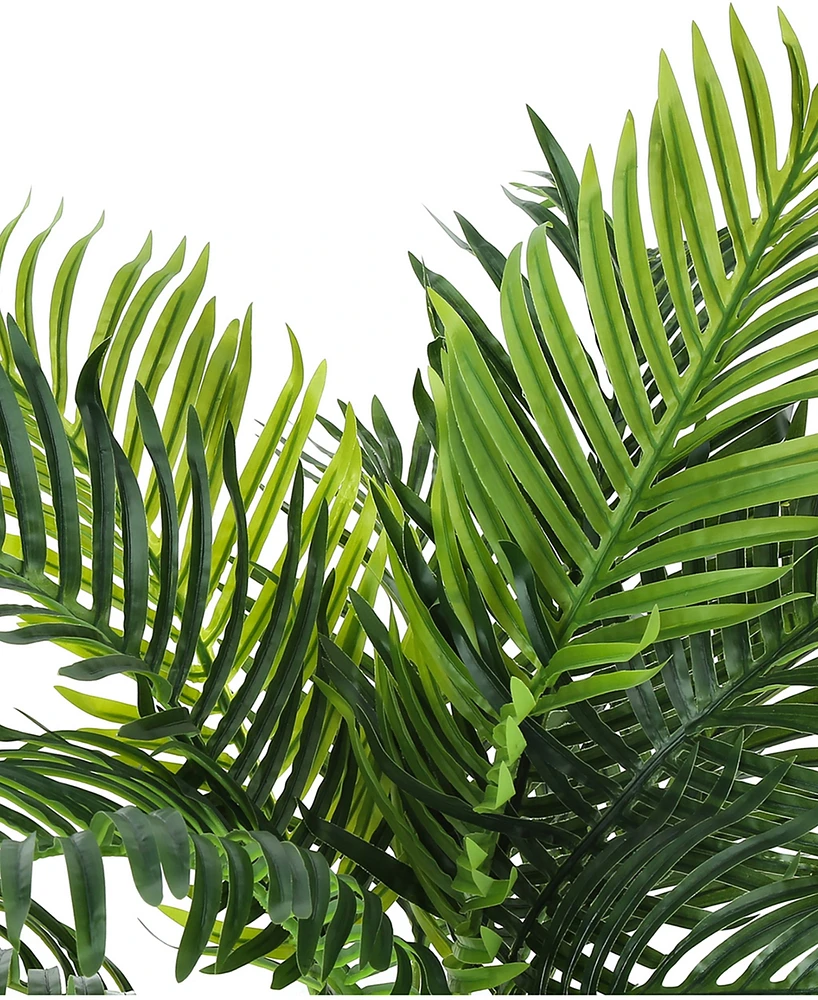 Monarch Specialties 34" Indoor Artificial Floor Palm Tree with Black Pot