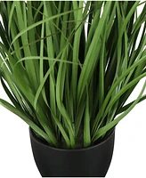 Monarch Specialties 23" Indoor Artificial Grass Plant with Decorative Black Pot