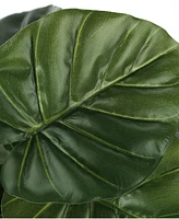 Monarch Specialties 24" Indoor Artificial Alocasia Plant with Decorative Black Pot