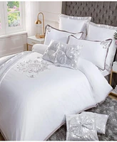 By Caprice Home Grace Sequin Embellished Duvet Cover Set With Matching Pillow Cases King