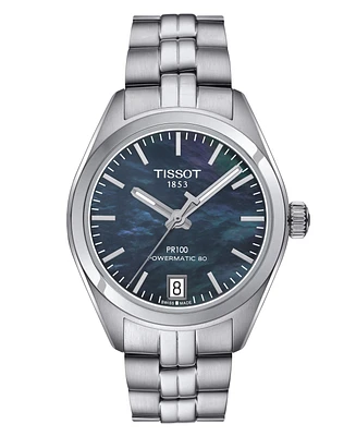 Tissot Women's Swiss Automatic Pr 100 Stainless Steel Bracelet Watch 33mm