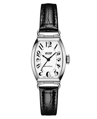 Tissot Women's Swiss Automatic Heritage Porto Mechanical Black Leather Strap Watch 22mm