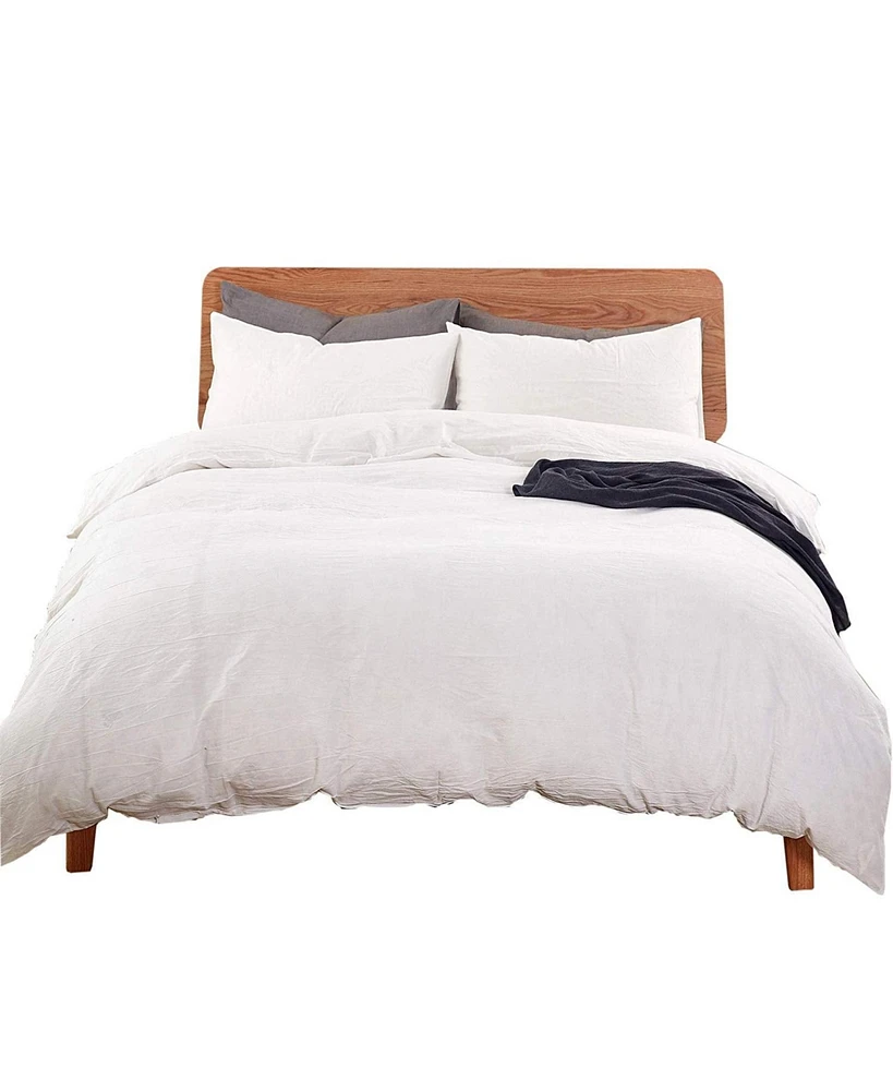 MarCielo 3 Piece Cotton Duvet Cover Set Queen