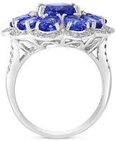 Effy Tanzanite (5-7/8 ct. t.w.) & Diamond (3/8 ct. t.w.) Flower Ring in 14k White Gold