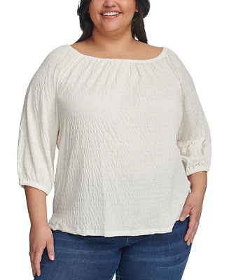 Tommy Hilfiger Plus Size 3/4-Length Sleeve Top