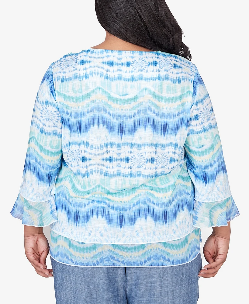 Alfred Dunner Plus Hyannisport Tie Dye Top