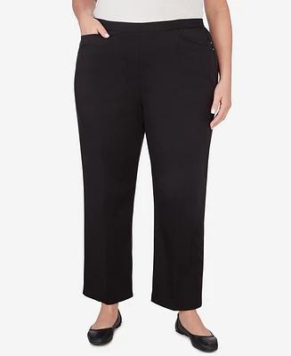 Alfred Dunner Plus Opposites Attract Average Length Sateen Pant