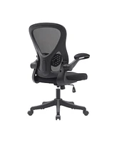 Techni Mobili Mesh Office Chair with Lumbar Support and Flip-Up Arms