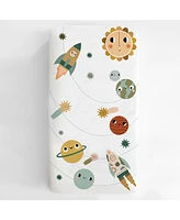 Space Explorer Cotton Sateen Fitted Crib Sheet