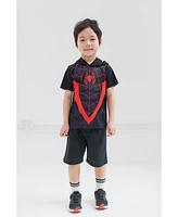 Marvel Boys Spider-Man Miles Morales Athletic Graphic T-Shirt Mesh Shorts