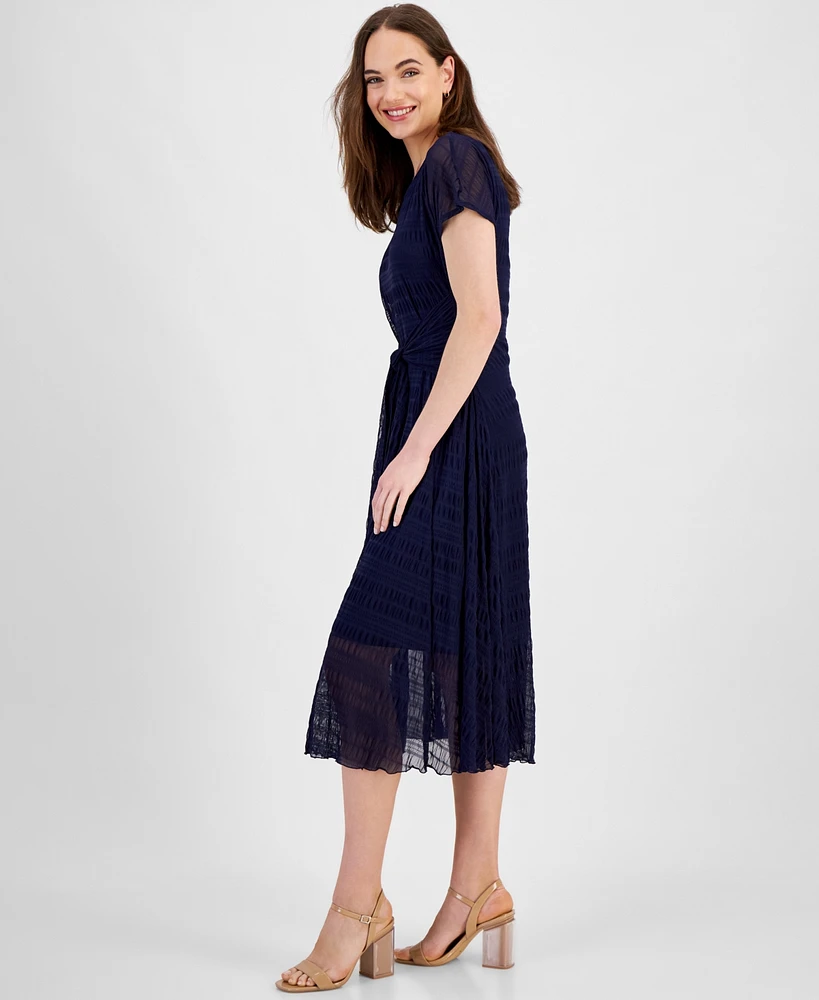 Robbie Bee Women's Tie-Front Midi Dress