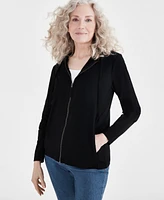 Style & Co Women's Zip-Front Hooded Sweatshirt, Created for Macy's